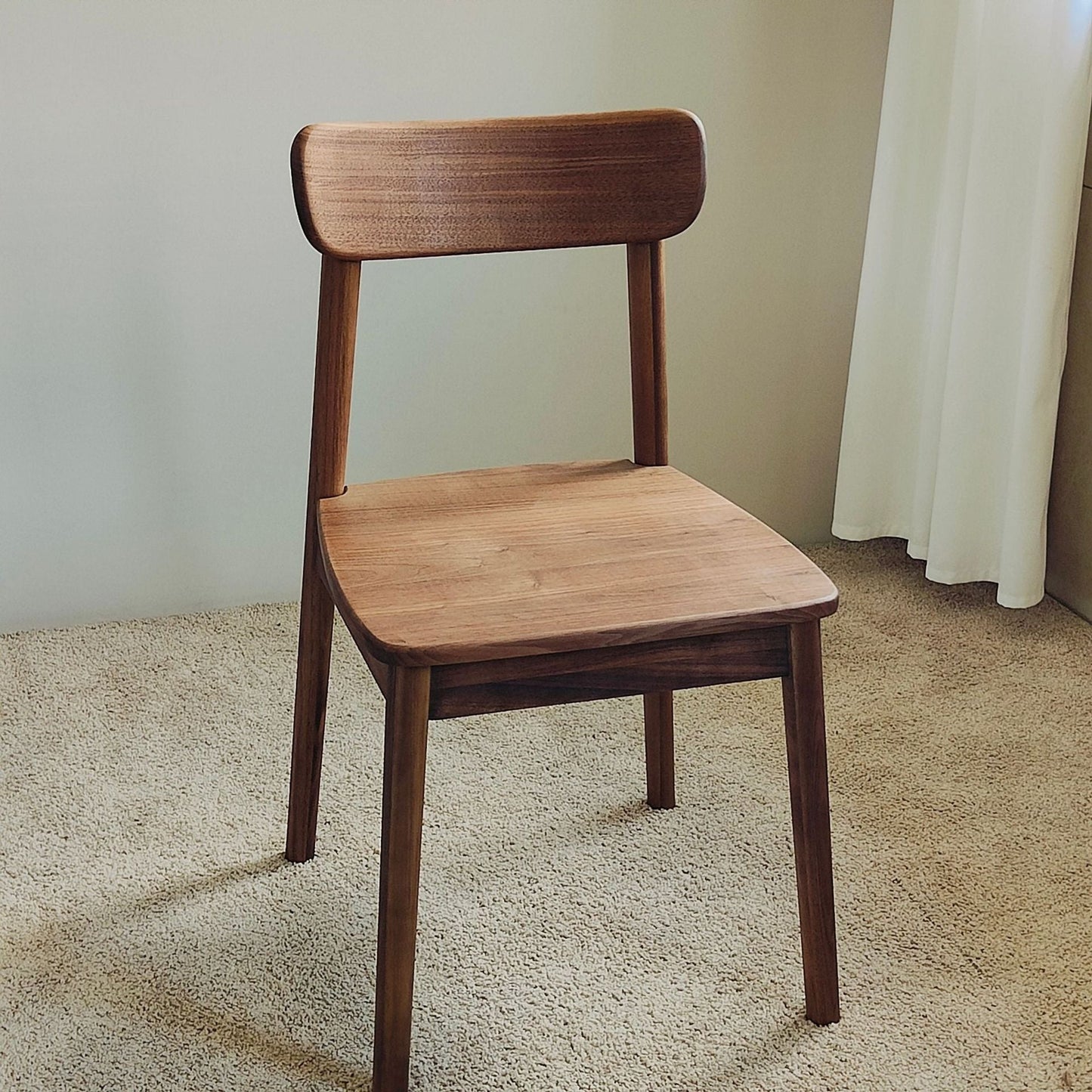 Traditional Vintage Curved Oval Square Black Walnut Dining Chair Backrest For Dining Room