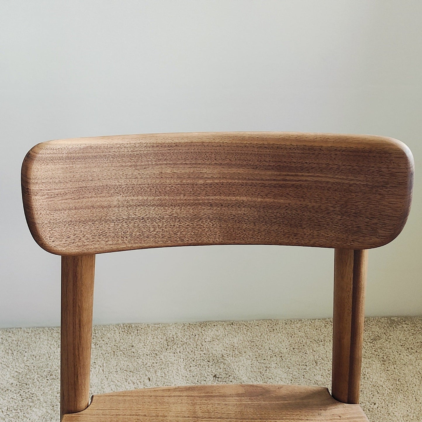 Traditional Vintage Curved Oval Square Black Walnut Dining Chair Backrest For Dining Room