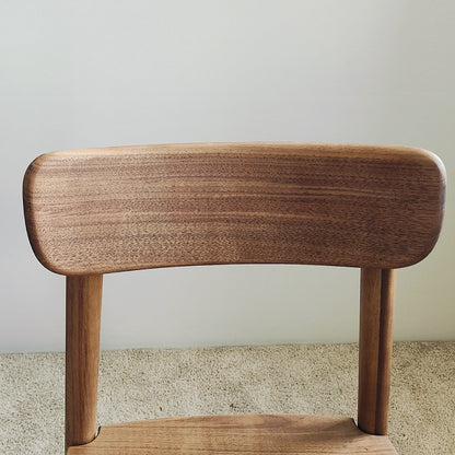 Traditional Vintage Curved Oval Square Black Walnut Dining Chair Backrest For Dining Room