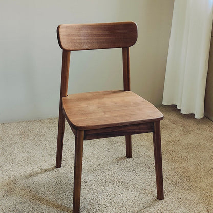 Traditional Vintage Curved Oval Square Black Walnut Dining Chair Backrest For Dining Room