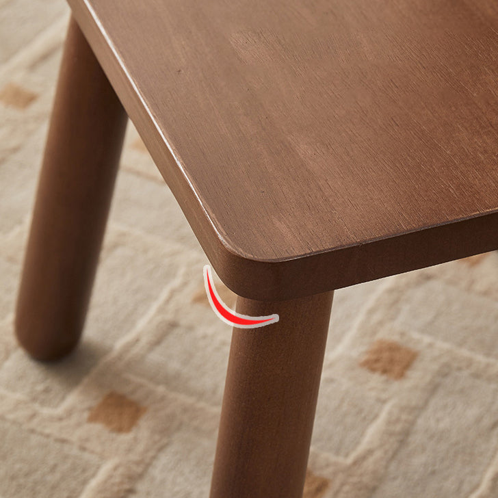 Modern Minimalist Square Rubberwood Chair Backless For Living Room