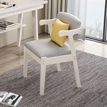 Contemporary Scandinavian Square Z Shape Fabric Faux Leather Wood Dining Chair Backrest Armrest For Dining Room