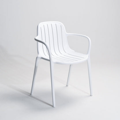 Contemporary Scandinavian Bend Seam Square Plastic Dining Chair Backrest Armrest For Dining Room