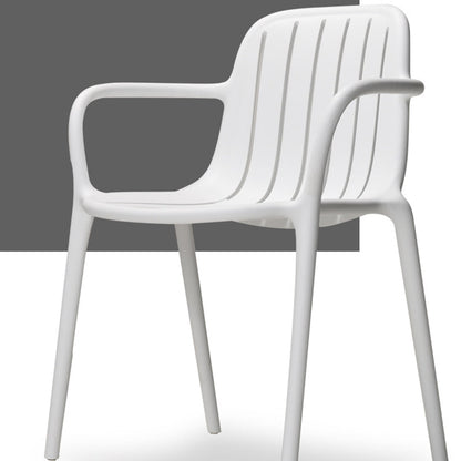 Contemporary Scandinavian Bend Seam Square Plastic Dining Chair Backrest Armrest For Dining Room