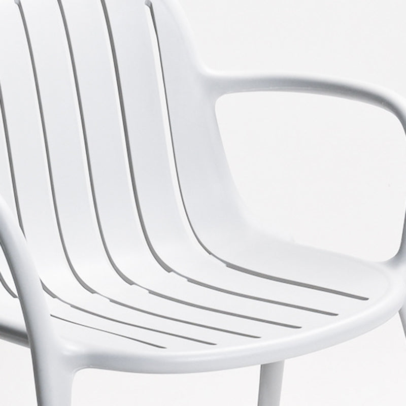Contemporary Scandinavian Bend Seam Square Plastic Dining Chair Backrest Armrest For Dining Room