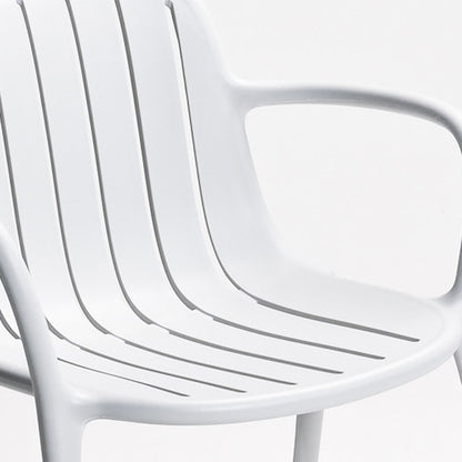 Contemporary Scandinavian Bend Seam Square Plastic Dining Chair Backrest Armrest For Dining Room