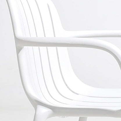 Contemporary Scandinavian Bend Seam Square Plastic Dining Chair Backrest Armrest For Dining Room