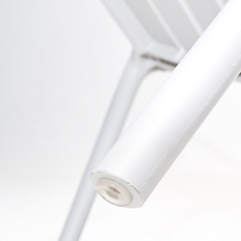 Contemporary Scandinavian Bend Seam Square Plastic Dining Chair Backrest Armrest For Dining Room