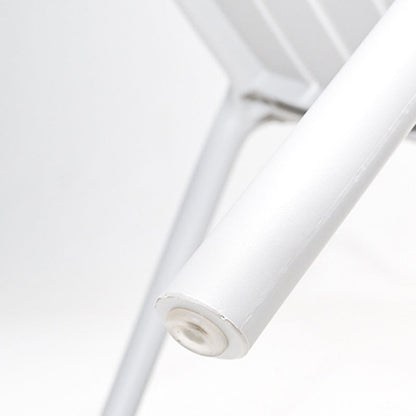 Contemporary Scandinavian Bend Seam Square Plastic Dining Chair Backrest Armrest For Dining Room