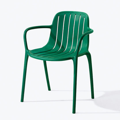 Contemporary Scandinavian Bend Seam Square Plastic Dining Chair Backrest Armrest For Dining Room
