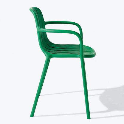 Contemporary Scandinavian Bend Seam Square Plastic Dining Chair Backrest Armrest For Dining Room