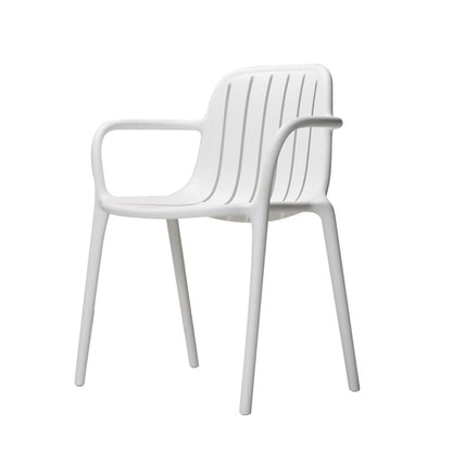 Contemporary Scandinavian Bend Seam Square Plastic Dining Chair Backrest Armrest For Dining Room