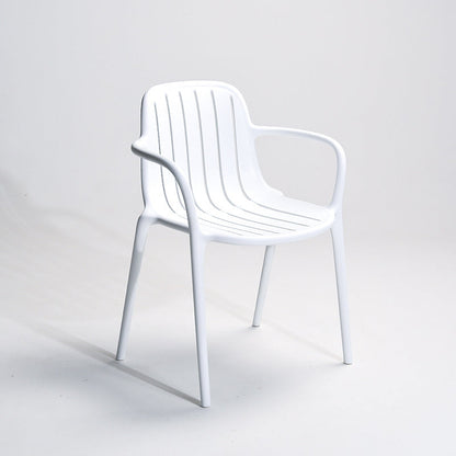 Contemporary Scandinavian Bend Seam Square Plastic Dining Chair Backrest Armrest For Dining Room