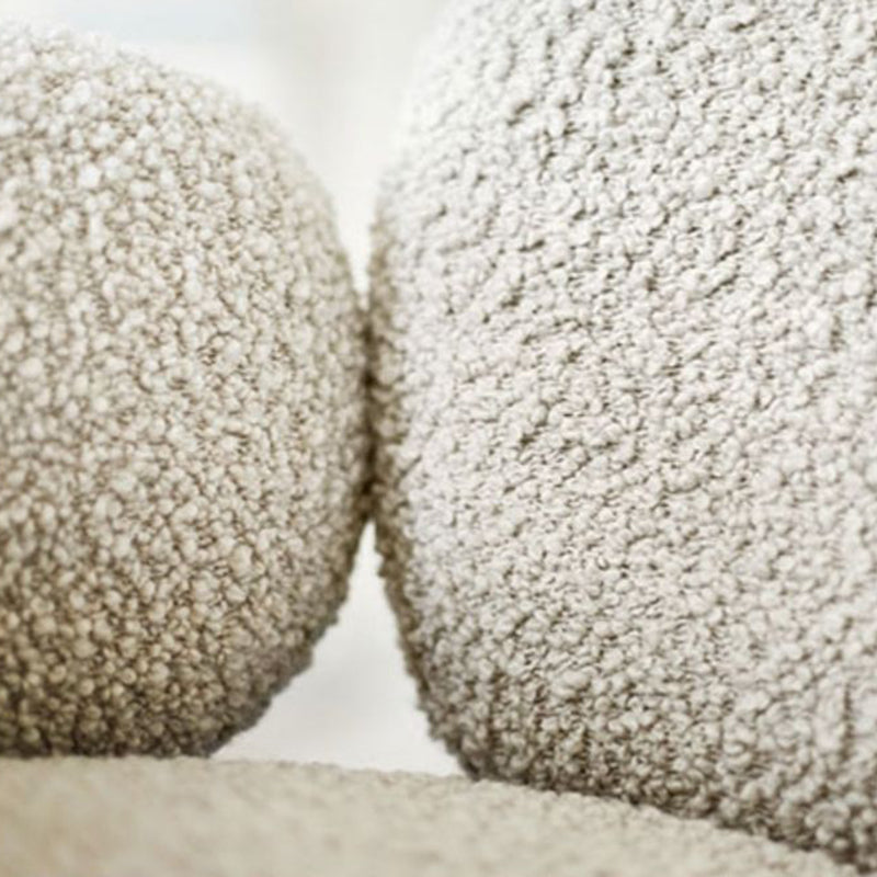 Traditional Rustic Flat Round Curved Lambswool Metal Dining Chair Backrest For Dining Room