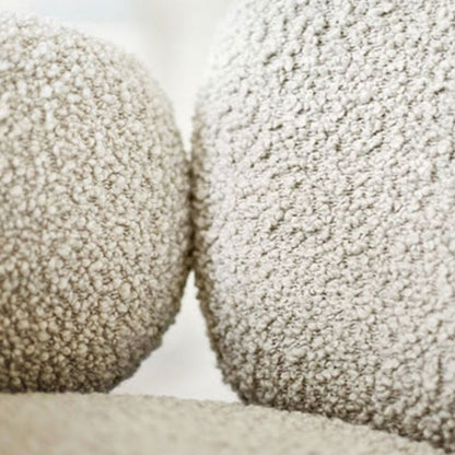 Traditional Rustic Flat Round Curved Lambswool Metal Dining Chair Backrest For Dining Room