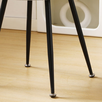 Modern Art Deco Rabbit Ears Round Lambswool Carbon Steel Vanity Stool Backrest For Bedroom