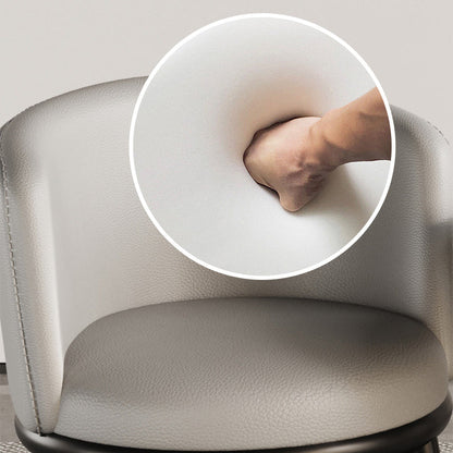 Modern Luxury Half Wrap Round PU Leather Tech Fabric Sisal Metal Dining Chair Backrest For Dining Room