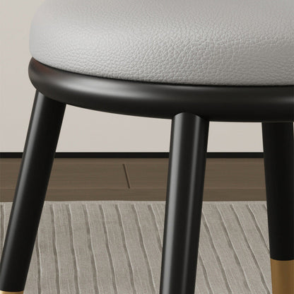 Modern Luxury Half Wrap Round PU Leather Tech Fabric Sisal Metal Dining Chair Backrest For Dining Room