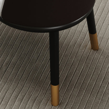 Modern Luxury Half Wrap Round PU Leather Tech Fabric Sisal Metal Dining Chair Backrest For Dining Room