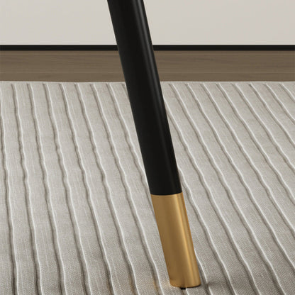 Modern Luxury Half Wrap Round PU Leather Tech Fabric Sisal Metal Dining Chair Backrest For Dining Room