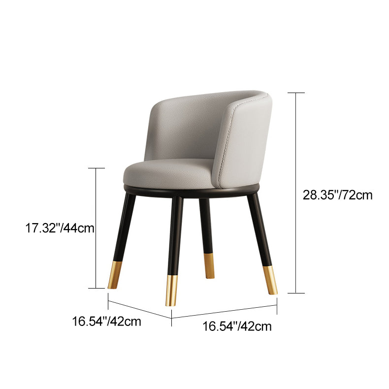 Modern Luxury Half Wrap Round PU Leather Tech Fabric Sisal Metal Dining Chair Backrest For Dining Room