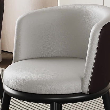 Modern Luxury Half Wrap Round PU Leather Tech Fabric Sisal Metal Dining Chair Backrest For Dining Room