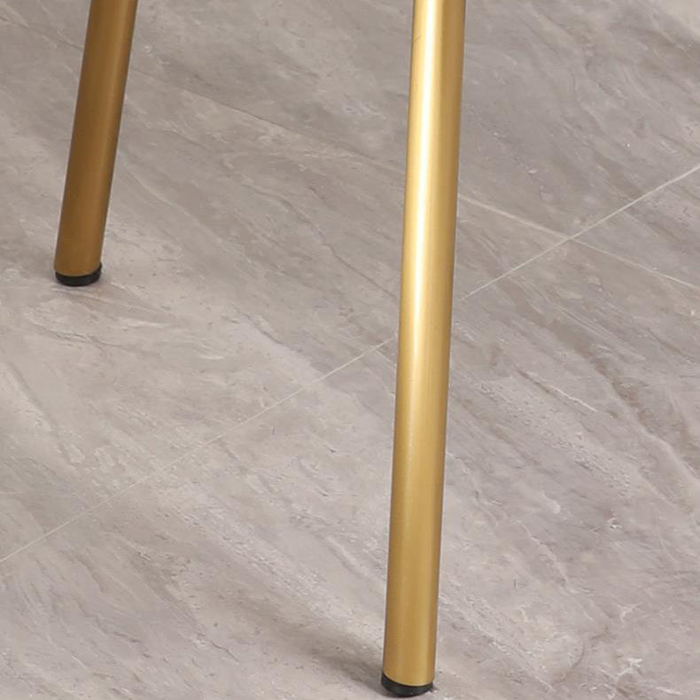 Modern Minimalist Square Half Round Rotatable Faux Leather Metal Dining Chair Backrest Armrest For Dining Room