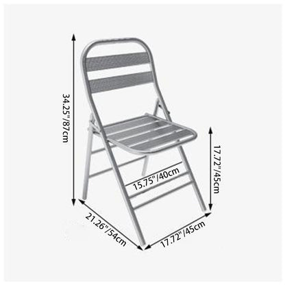 Modern Minimalist Skeleton Square Folding Stainless Steel Dining Chair Backrest Armless For Dining Room