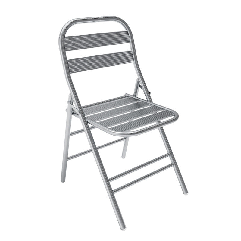 Modern Minimalist Skeleton Square Folding Stainless Steel Dining Chair Backrest Armless For Dining Room