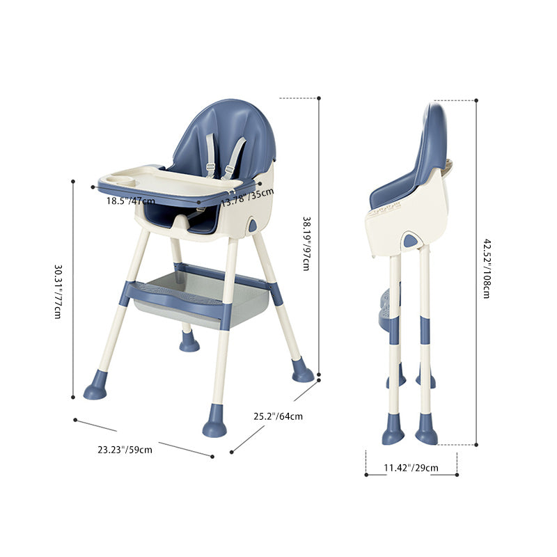 Modern Simplicity Kids Faux Leather PP Steel Pyramid Structure Dining Chair Adjustable Foldable For Dining Room