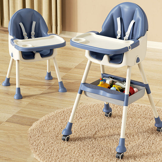 Modern Simplicity Kids Faux Leather PP Steel Pyramid Structure Dining Chair Adjustable Foldable For Dining Room