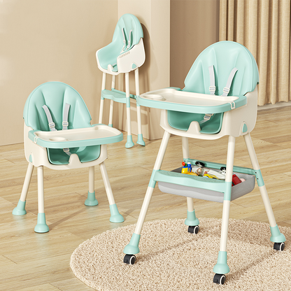Modern Simplicity Kids Faux Leather PP Steel Pyramid Structure Dining Chair Adjustable Foldable For Dining Room
