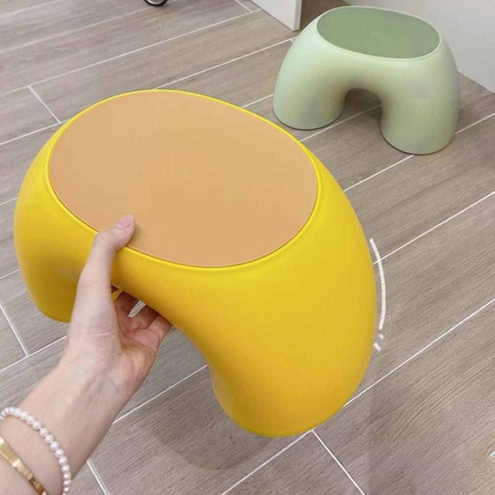 Modern Minimalist Kids Rainbow Shape PP Plastic Low Stool For Living Room