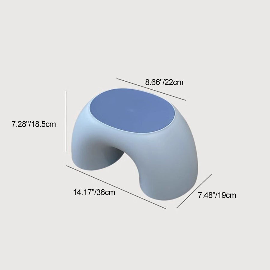 Modern Minimalist Kids Rainbow Shape PP Plastic Low Stool For Living Room