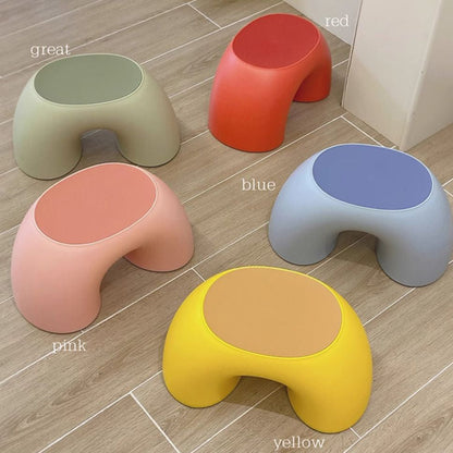 Modern Minimalist Kids Rainbow Shape PP Plastic Low Stool For Living Room