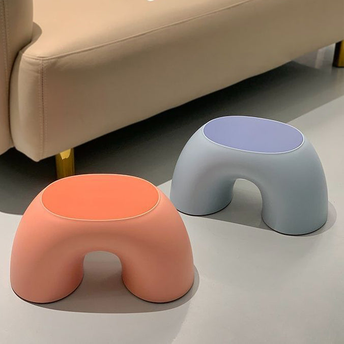 Modern Minimalist Kids Rainbow Shape PP Plastic Low Stool For Living Room