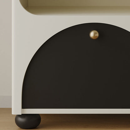 Contemporary Nordic Pine Wood Cube Nightstand 1-Drawer Dice Design For Bedroom