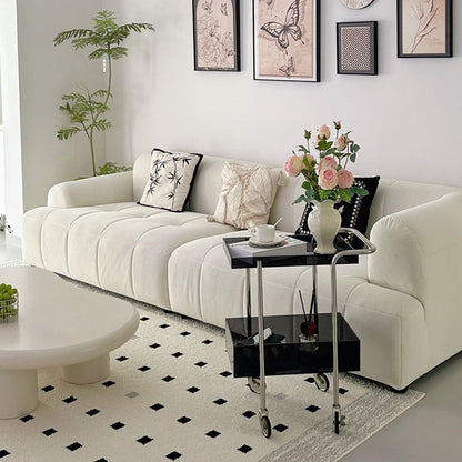 Modern Minimalist Acrylic Metal Rectangular Side Table 2-Tier For Living Room And Bedroom