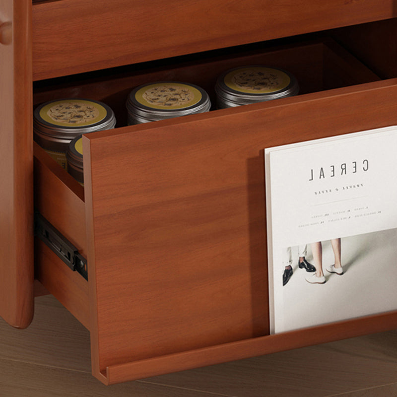 Traditional Vintage Wood, Rock Slab & Stainless Steel Rectangular Nightstand With 2-Drawer For Bedroom