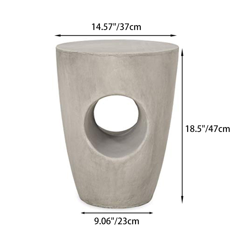 Contemporary Creative Magnesium Oxide Round Tree-Hollow Side Table With Wear-Resistant Pads For Bedroom And Living Room