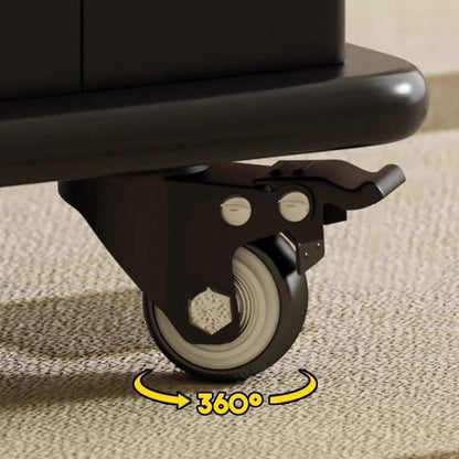 Traditional Vintage Wood Rectangular Side Table With Expandable Foldable Top And Wheels For Living Room Bedroom