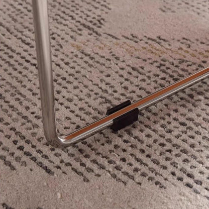 Modern Mid-Century Wood And Stainless Steel Oval Coffee Table With Anti-Slip Pads For Living Room Bedroom