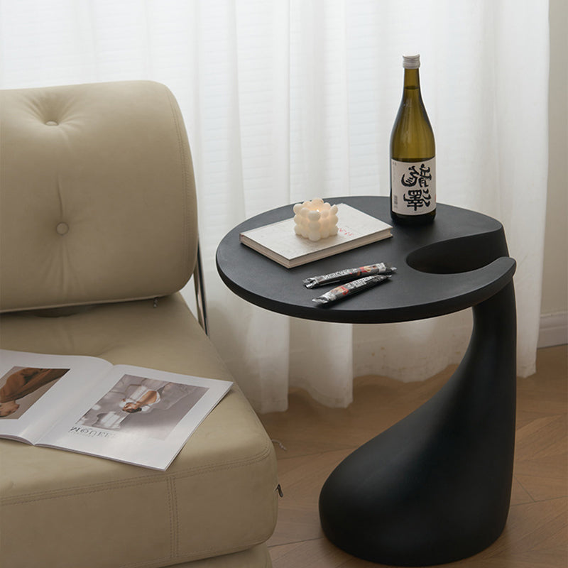Contemporary Creative Plastic Dolphin-Curve Side Table With Anti-Slip Pads For Living Room & Bedroom