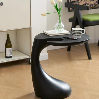Contemporary Creative Plastic Dolphin-Curve Side Table With Anti-Slip Pads For Living Room & Bedroom