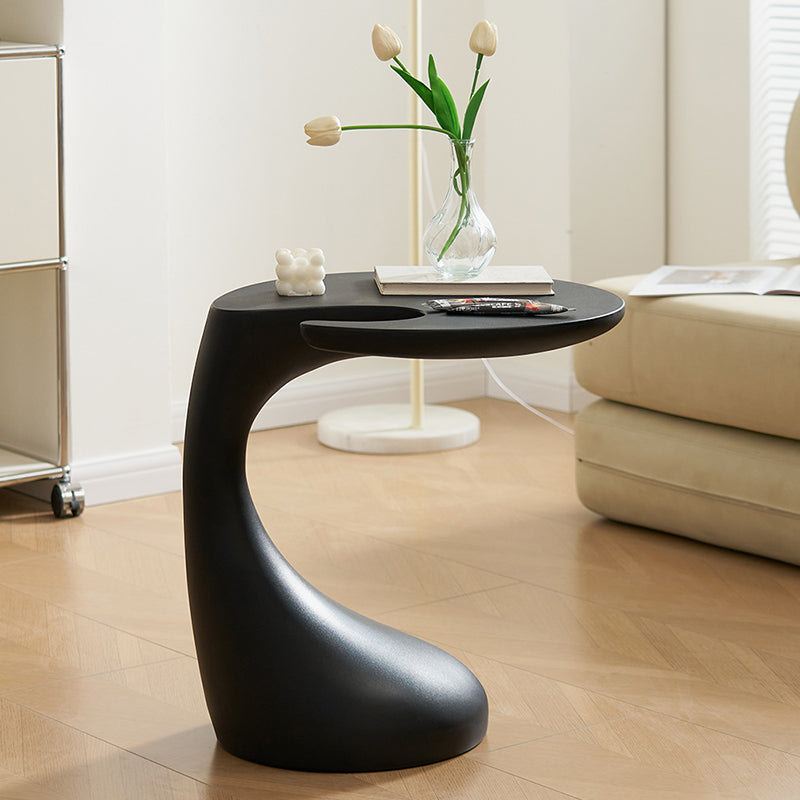 Contemporary Creative Plastic Dolphin-Curve Side Table With Anti-Slip Pads For Living Room & Bedroom