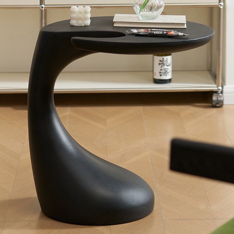 Contemporary Creative Plastic Dolphin-Curve Side Table With Anti-Slip Pads For Living Room & Bedroom
