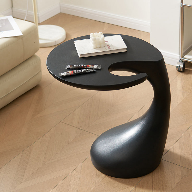 Contemporary Creative Plastic Dolphin-Curve Side Table With Anti-Slip Pads For Living Room & Bedroom