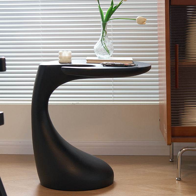 Contemporary Creative Plastic Dolphin-Curve Side Table With Anti-Slip Pads For Living Room & Bedroom