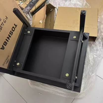 Traditional Vintage Wood Square Cube Nightstand With 2-Drawers For Bedroom & Living Room