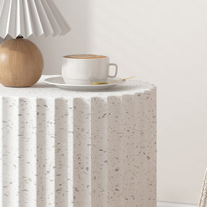 Contemporary Nordic Magnesium Oxide Cylindrical Side Table For Bedroom & Living Room